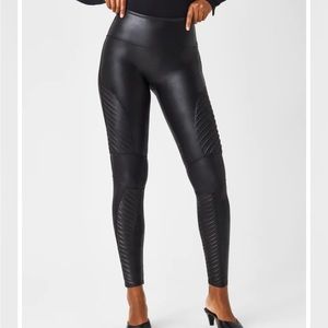 Spanx Faux Leather Moto Leggings